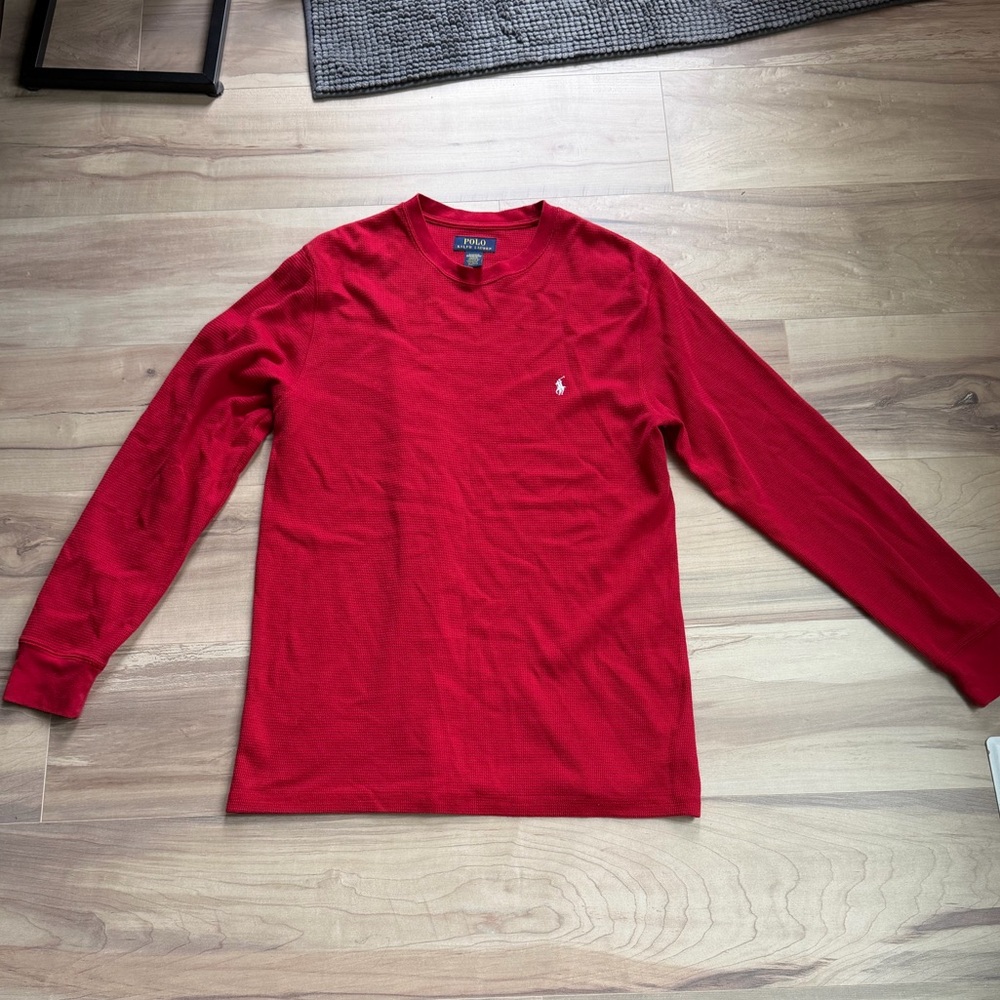 Polo by Ralph Lauren Red Long Sleeve Men's Tee